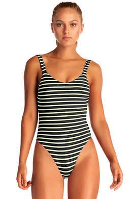 Perfect Kini Swimwear - Vitamin A Swimwear 'Leah' One Piece in Black Marin Stripe