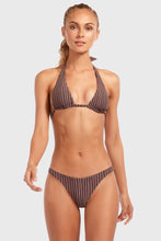 Vitamin A Swimwear 'California High Leg' Bikini Bottom in Cigar Stripe