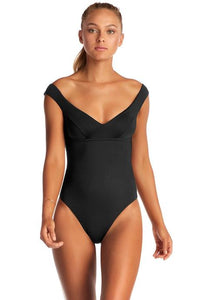 Vitamin A Swimwear 'Capri' One Piece in Ecolux Black