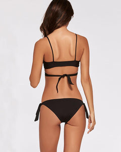 L*Space Swimwear 'Chloe' Wrap Bikini Top in Black