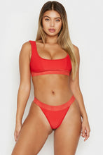 Frankie's Bikinis 'Drew' Bikini Top in Red Rib