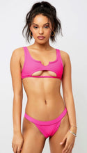 Frankie's Bikinis 'Cole' Ribbed Bikini Top in Fuchsia