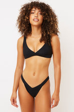 Frankie's Bikinis 'Georgia' Ribbed Bikini Top in Black