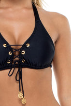 Luli Fama 'Mambo' Triangle Halter Bikini Top in Black