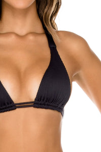 Luli Fama 'Triana' Triangle Bikini Top in Black