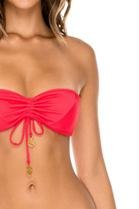 Luli Fama 'Triana' Bandeau Bikini Top in Rojo