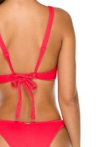 Luli Fama 'Triana' Halter Bikini Top in Rojo
