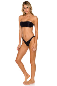 Luli Fama 'Buleria' High Leg Brazilian Bikini Bottom in Black