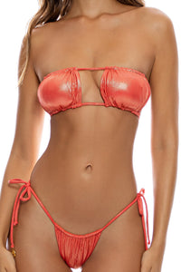 Luli Fama 'Babes Just Want Sun' Bandeau Bikini Top in Amber