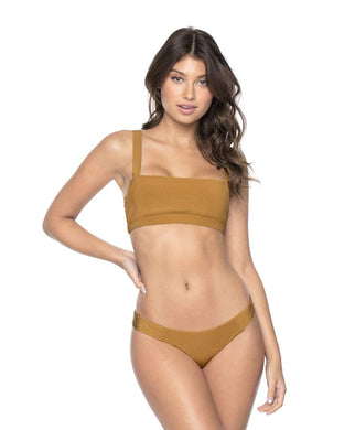 PQ Swim Bikini Top - PQ Swim Abby Bralette Bikini Top in Gold Pearl