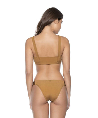 PQ Swim Bikini Bottom - PQ Swim Full Hipster Bikini Bottom in Gold Pearl