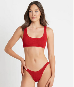 BOUND by Bond-Eye 'Malibu' Crop Eco Bikini Top in Baywatch Red