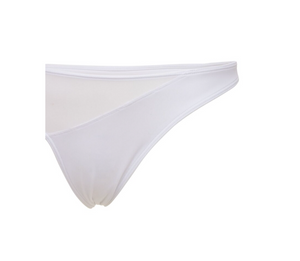 Adam Selman Swim 'Waves' Sheer Thong Bikini Bottom in White