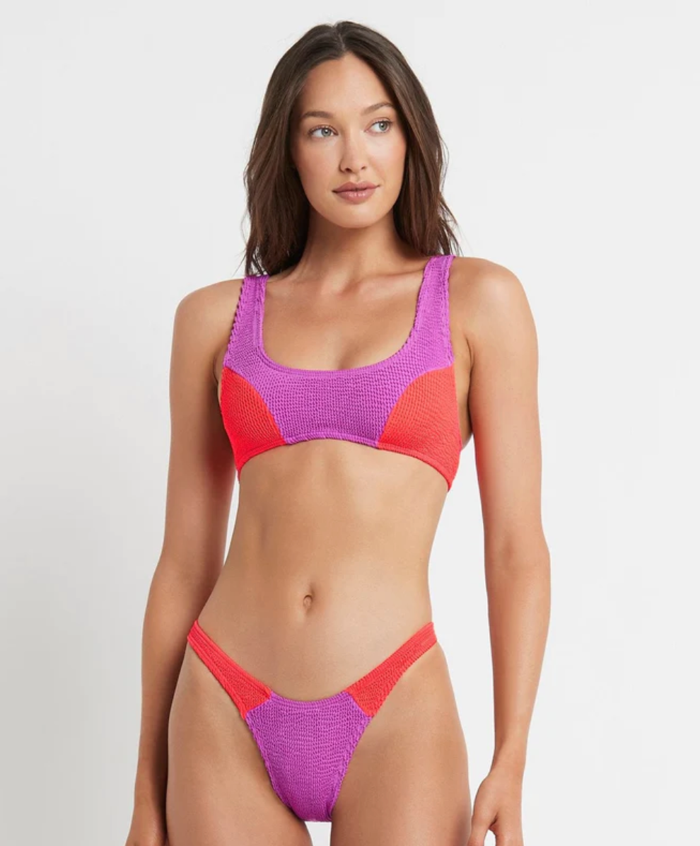 BOUND by Bond-Eye 'Malibu' Crop Eco Bikini Top in Ultraviolet / Multi