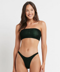 Bound by Bond-Eye Australia Bikini Top - BOUND by Bond-Eye 'Sierra' Bandeau Bikini Top in Black / Neon Green