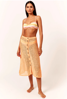 Solid & Striped Skirt - Solid & Striped 'Vivienne' Crochet Midi Skirt in Cantaloupe