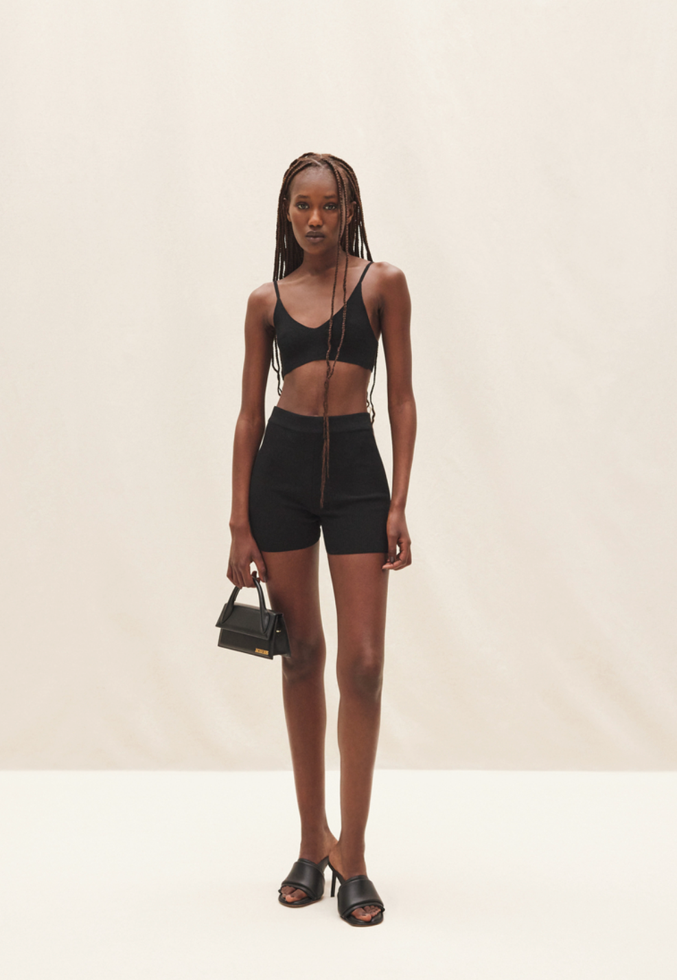 Black 2024 knit shorts