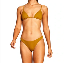 Vitamin A Swimwear 'California High Leg' Bikini Bottom in Matcha Variegated EcoRib