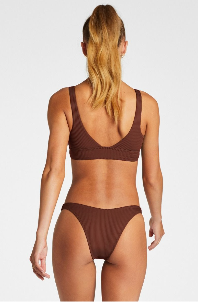 Vitamin A Swimwear 'California High Leg' Bikini Bottom in Vintage Brown EcoRib