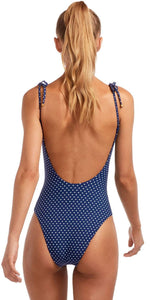 Vitamin A Swimwear 'Valentina' One Piece in Rumba Dots Deep Blue