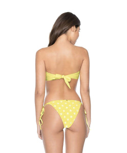 PQ Swim Scalloped Bandeau Bikini Top in Yellow Dot