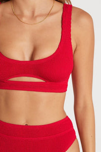 BOUND by Bond-Eye 'The Sasha' Crop Bikini Top in Baywatch Red