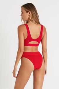 BOUND by Bond-Eye 'The Sasha' Crop Bikini Top in Baywatch Red