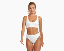 Vitamin A Swimwear 'Sienna' High Waist Bikini Bottom in White Ecorib