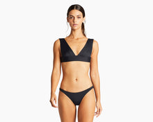 Vitamin A Swimwear 'Samba" Bikini Bottom in Black Ecolux