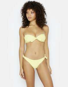 Beach Bunny Swimwear 'Layla' Bandeau Bikini Top in Lemon Polka Dot