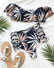 L*Space Swimwear 'Lynn' Bandeau Bikini Top in Polynesian Palm