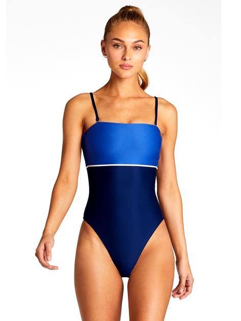 Vitamin A One Piece - Vitamin A Swimwear 'Marylyn' One Piece in Blu Bar Stripe