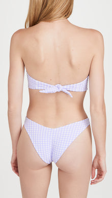 Montce Swim 'Lulu' Bikini Bottom in Purple Gingham