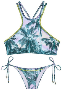 PQ Swim Stitched Gypsy Halter Bikini Top in Mai Tai