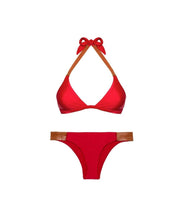 ViX Swimwear Leather Detail Bikini Bottom in Red