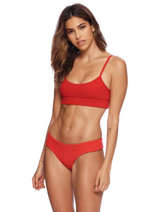 Beach Bunny Swimwear 'Rib Tide' Bralette Bikini Top in Red