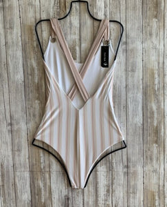 Tavik Swimwear 'Axel' One Piece in Tapioca Stripe