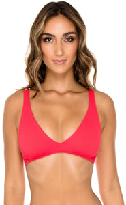 Luli Fama 'Triana' Halter Bikini Top in Rojo