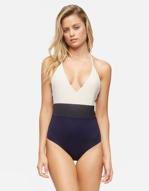 Tavik Swimwear 'Chase' One Piece in Evening Blue Color Block