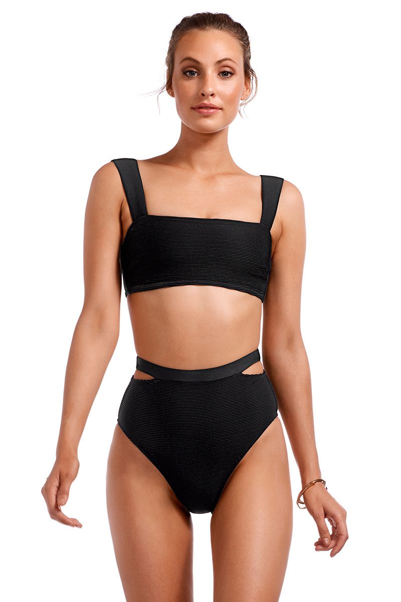 Vitamin A Swimwear 'Venus' Bikini Top in Black Biorib